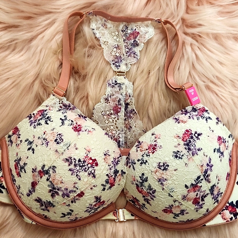 Brand New PINK VICTORIA'S SECRET DATE RACERBACK PUSH-UP BRA-32DD